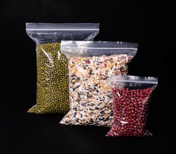customized biodegradable clear PE bag with zipper for food packing
