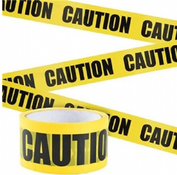 customized black in yellow caution tape without adhesive