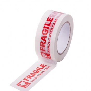 Fragile Customized warning Red White PVC tape