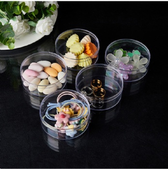 Round transparent box with lid