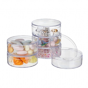 Round transparent box with lid