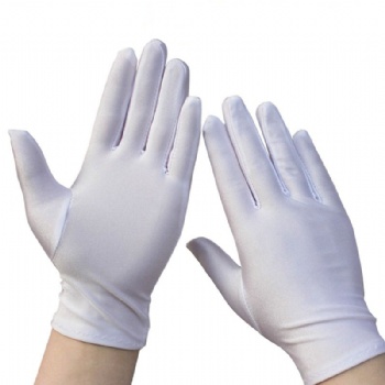 Spandex white gloves for jewelry